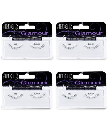 Ardell False Eyelashes Glamour Strip Lashes 112 Black (Lower Lash) 4 Pack