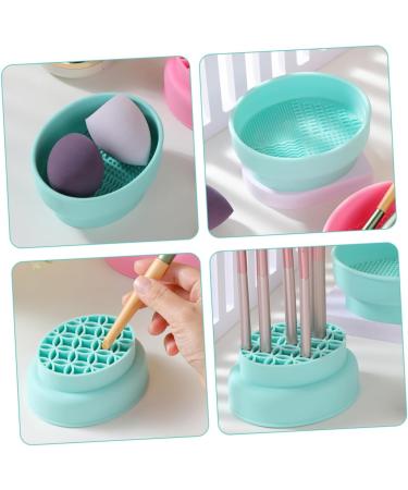 Mikinona Makeup Brush Cleaner Bowl Cleaner Bowl for Makeup Tools Brush Cleaning Pad Makeup Brush Storage Stand Silicone Cleaning Bowl Foldable Brush Make up Powder Puff Silica Gel - Buy Online on SooperMarket.com