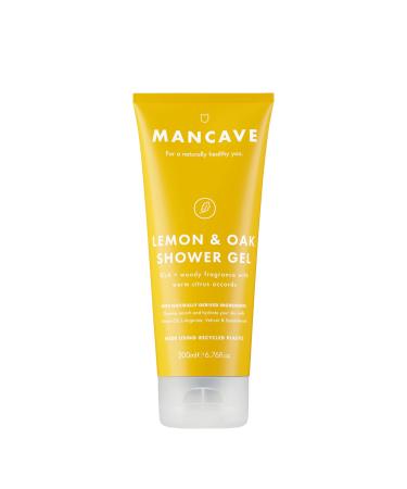 ManCave Lemon and Oak Shower Gel 200ml for Men Rich Refreshing Aroma Natural Formulation Vegan Friendly Tube made from Recycled Plastics Lemon and Oak Shower Gel 200 ml (Pack of 1)