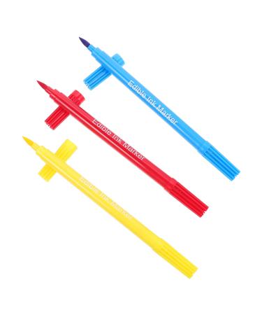 CRAFTHROU 3pcs Baking Pen Baking Coloring Pens Fine Tip Marker Pens Edible Pen Baking Coloring Marker Plastic