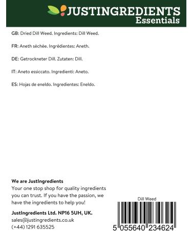 JustIngredients Essentials Dill Weed 1kg - Premium Quality Dried Herb - Buy Online on SooperMarket.com