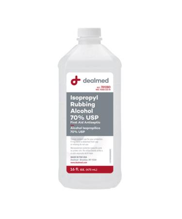 Dealmed Isopropyl Rubbing Alcohol 70% USP, First Aid Antiseptic, 16 fl. oz, (1 Pack)