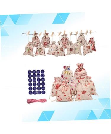 KOMBIUDA 50 Pcs Calendar Chritmas Candy Chrismas Garland Pouch for Christmas Storage Bag Drawstring Size 2 As Shown - Buy Online on SooperMarket.com