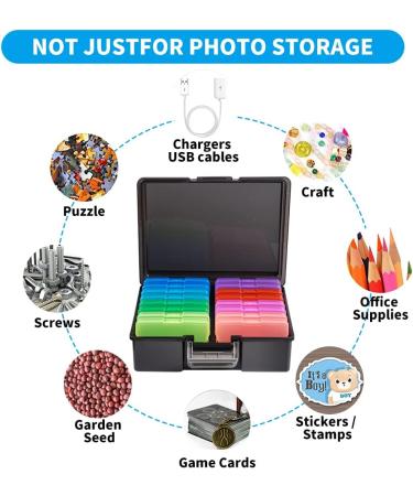Gaevenwin Large 4x6 Photo Case and Craft Organizer - Portable Storage Box with 16 Inner Cases for Stickers, Seeds, and Crafts - Buy Online on SooperMarket.com