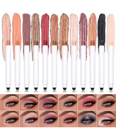 Reddhoon Eyeshadow Stick 6 Colors Matte Shimmer Cream Eyeshadow Pencil Waterproof Long Lasting High Pigmented Eye Shadow Stick Highlighter Crayon Makeup Set for Women Set A (6 Colors) - Buy Online on SooperMarket.com
