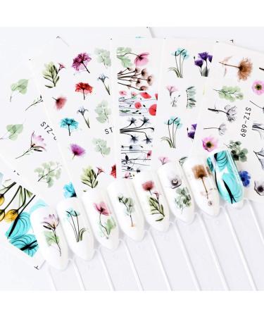 Macute Nail Decals: 24 Sheets Water Transfer Nail Stickers - Assorted Floral & Flamingo Patterns for Women's Fingernail Decorations and Manicures - Buy Online on SooperMarket.com