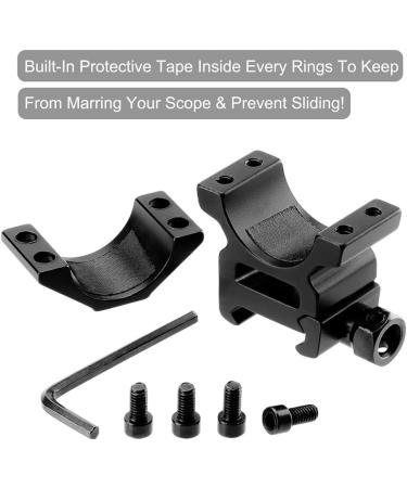 LONSEL 1'' Scope Rings: High & Medium Profile 1 Inch Mount Rings for Picatinny Rail - 2 Pack - Buy Online on SooperMarket.com