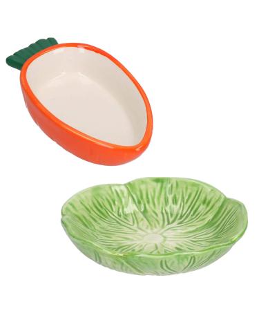 Small Animals Small Lettuce Green Leaf & Carrot Feeding Bowl Treat Pot 1PK