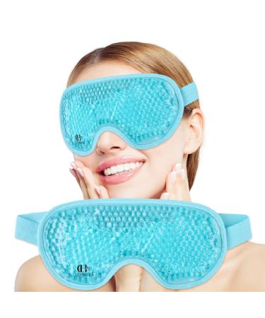 CONBELLA Cooling Eye Mask Gel Eye Mask Reusable Cold Eye Mask for Puffy Eyes Eye Ice Pack Eye Mask with Soft Plush Backing for Dark Circles Migraine Stress Relief (6 blue)