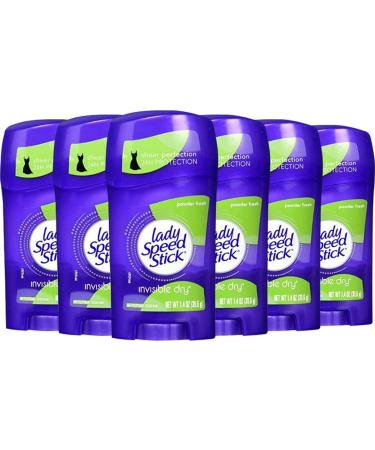 Lady Speed Stick Invisible Dry 24 hour Powder Fresh  1.4 oz (6 pieces)