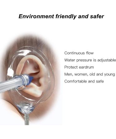 Ear Washer Bottle System with 6 Transparent Tips - 500ml Safe Ear Cleaning Kit for Adults | Includes Silicone Tube and Ear Muff for Home Use - Buy Online on SooperMarket.com