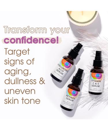 Intro Offer: Retinol + Vitamin C + Hyaluronic Acid Anti-Aging Face Serum by GLEOW - 3x1 fl oz Pack - Buy Online on SooperMarket.com