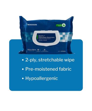 Mckesson StayDry Adult Disposable Wipes with Aloe - 600 Total Count, Alcohol-Free, Incontinence Care - Buy Online on SooperMarket.com