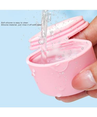 Silicone Cream Jars with Spoon Travel Silicone Makeup Container Refillable Empty Trinkets Pills Portable Proof for Outdoor Use (Pink) - Buy Online on SooperMarket.com