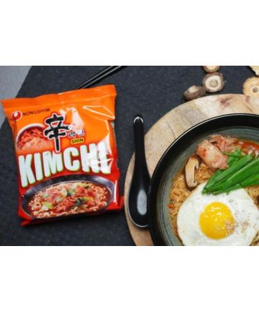 Nong Shim Kimchi Ramyun Instant Noodle Soup Halal 120g (Pack of 40) Include Free CNMART Chopsticks - Buy Online on SooperMarket.com