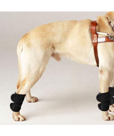 2Pcs Adjustable Dog Cat Leg Brace Elastic Warm Knee Pads for Surgery Wound Support and Stability for Injury Recovery Prevent Licking (Black) - Buy Online on SooperMarket.com