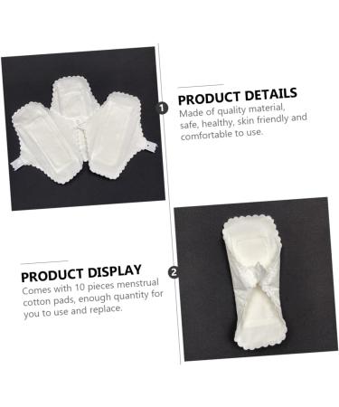 Healeved 10pcs Washable Menstrual Cloth Panties - Ultra Thin Menstrual Panty Liners for Women - White Cotton Napkin Bamboo Fabric Tape - Buy Online on SooperMarket.com