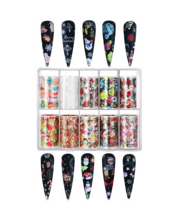 Kalolary 20 Rolls Nail Foil & Glue - Holographic Starry Sky Stars Transfer Stickers for DIY Nail Art Decoration - Buy Online on SooperMarket.com