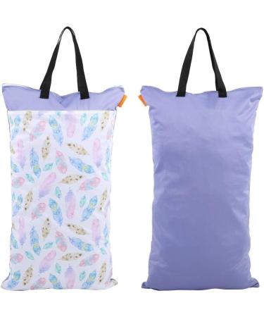 Diaper Bag Waterproof Large Capacity Hanging Wet Dry Cloth Baby Inserts Nappy Laundry Storage Bag for Newborn Infants (EF203) - Buy Online on SooperMarket.com