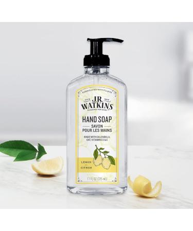 J.R. Watkins Lemon Hand Soap 11 Fl Oz 3 Pack - Moisturizing, Alcohol-Free, Cruelty-Free - USA Made Liquid Soap for Bathroom/Kitchen with Dispenser - Buy Online on SooperMarket.com