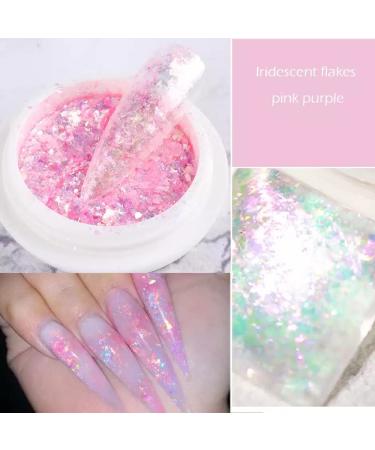 Opal Flakes Nail Sequins - Purple Holographic Glitter - DIY Nail Art Decoration Kit - Buy Online on SooperMarket.com