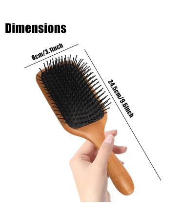 olelo Natural Wooden Paddle Hair Brush - Eco-Friendly Beech Scalp Massage Brush for Thick, Curly, Thin, Long, Short, Wet or Dry Hair - Square Black - Women, Men, Kids - 1 Count - Buy Online on SooperMarket.com