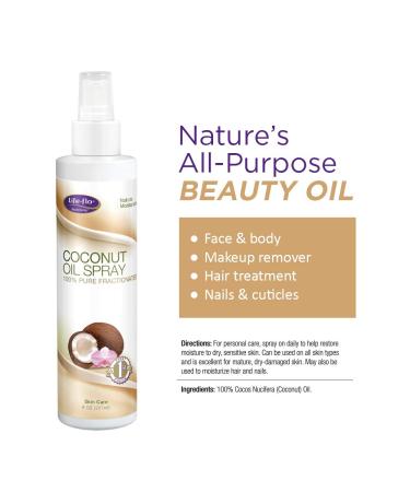 Life-flo Coconut Oil Spray 8oz | Pure Fractionated Moisturizer for Dry Skin & Hair - Buy Online on SooperMarket.com