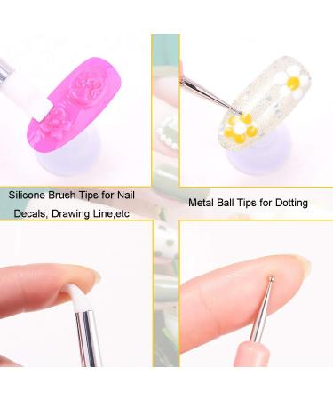 JASSINS 5PCS Nail Art Silicone Sculpture Pen - Dual Head Dotting Drawing Painting Tool Set - Buy Online on SooperMarket.com
