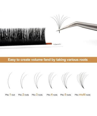 Buy Qwaszx Eyelash Extension Fans - Curling 0.05/0.07 C/D - 8-15mm Mixed Flowering Lashes for Perfect Eyelash Extensions - Buy Online on SooperMarket.com