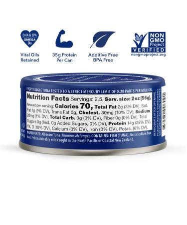 Safe Catch Wild Albacore Tuna Canned No Salt Added - Pack of 6, 5 Ounce cans - Buy Online on SooperMarket.com