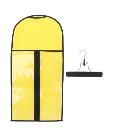 Wig Stand Hair Extension Storage Bag Portable Dustproof Hair Extension Holder with Zipper for Daily Travel Use (Yellow)