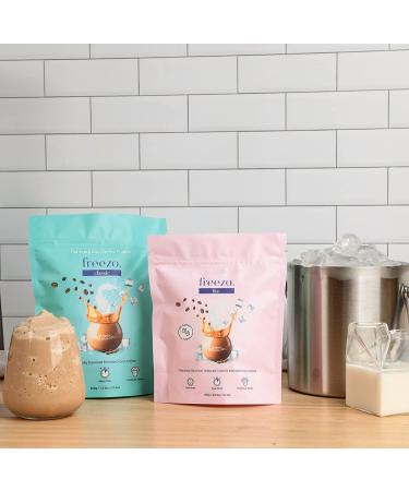 Freezochino Lite Iced Coffee Frappe Latte - No Sugar Added 155 Cal - 1 Lb Bag - Makes 8-10 Servings - Instant Coffee Drink Mix for Blended Frappes - Serve Cold - Buy Online on SooperMarket.com
