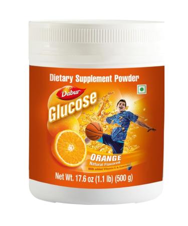 Dabur Glucose Powder Fortified with Vitamin D and Calcium Orange Flavour 500 grams