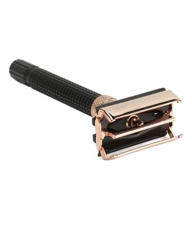 Shaving handle metal safe double edge reusable grip manual razor metal double edge reusable long shaving handle for men women black