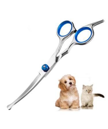 Dog cups curved dogs scissors fur shears dog cat grooming curved scissors set hair -shoring dog care hair cut scissors professional round tailor bent thinning scissors for cat dogs pets