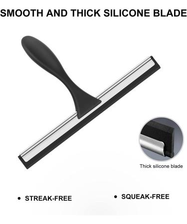 SetSail Stainless Steel Shower Squeegee - 10 Inches Black | Heavy-Duty Bathroom & Glass Door Cleaner with Non-Slip Handle - Buy Online on SooperMarket.com