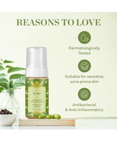 Kama Ayurveda Anti Acne Cleansing Foam - 100ml | Natural Acne Treatment | International Shipping Available - Buy Online on SooperMarket.com