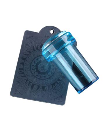 wirlsweal Nail Art Stamper Easy Storage Portable Reusable Nail Tool Stamp Seal for Fingernails Nail Form Stamper Easy to Use for Ladies Blue