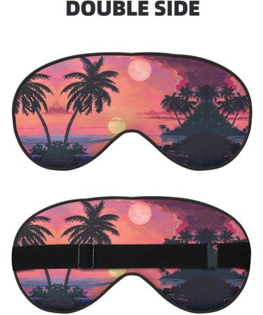 Buy SSIMOO Tropical Sunset Soft Sleep Eye Mask | Breathable Eye Patch for Travel & Relaxation - Black - Buy Online on SooperMarket.com