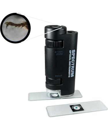 EasyMicro 60x-120x LED Lighted Zoom Microscope - Black | High-Quality Magnification Tool - Buy Online on SooperMarket.com