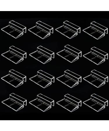 16pcs Aquarium Fish Tank Glass Cover Clip Support Holder,Clear Color Acrylic Fish Tanks Glass Cover Clip for Rimless Aquariums(6mm)