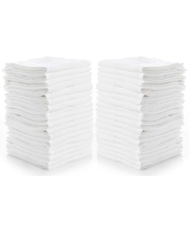 Simpli-Magic Cotton Washcloths White, 40 Pack, Size: 12x12 79155 12 in x 12 in