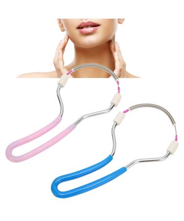 2 Pcs Facial Hair Remover Spring Facial Hair Epilator Spring Face Hair Remover Manual Epilator Spring Facial Hair Roller Threading Epilator Tools