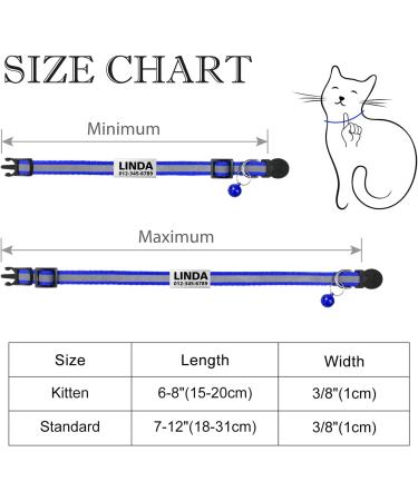 Tagme Cat Neck Band - 2 Pack Customizable Cat Necklace with Safety Clasp & Bell | Adjustable 18-31 cm Navy Blue - Buy Online on SooperMarket.com