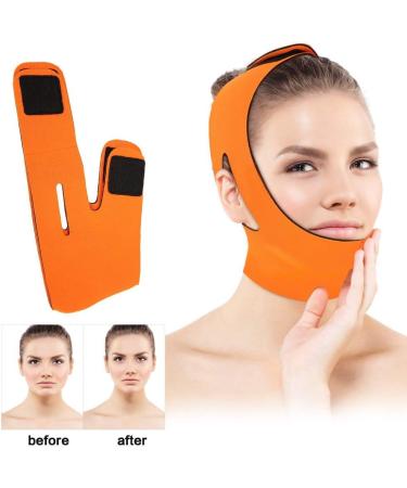 Face Slimming Cheek Mask V Face Line Belt - Orange Chin Lift Up Anti Wrinkle Sleep Mask - Buy Online on SooperMarket.com