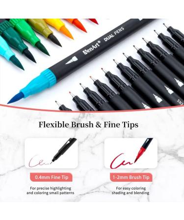 Dual Tip Brush Marker Set - 36 Vibrant Colors for Adult Coloring and Hand Lettering - Buy Online on SooperMarket.com