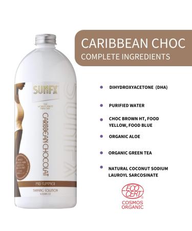 SunFX Caribbean Chocolat All Natural Spray Tanning Solution 1L/33.8 fl oz - Mid Summer - Buy Online on SooperMarket.com
