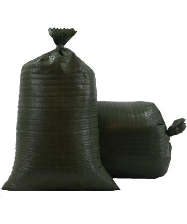 UpNorth Sandbags - Box of 100 - Empty Woven Polypropylene Sand Bags w/Ties  w/UV Protection size: 14" x 26"  color: Military Green 100 BAGS Green - Buy Online on SooperMarket.com