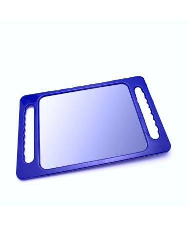 JOHNNY B. Large Handheld Lightweight Rectangular Mirror with Double Handle for Barbers  Hairdressers  Home