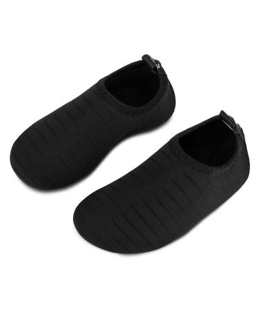 Kids Beach Swim Shoes Water Sport Shoes Barefoot Skin Boys Girls Baby Non-Slip Quick Dry Barefoot Aqua Socks Pool Surfing Yoga Garden 7/7.5 UK Child Tw Black